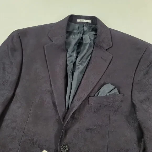 Alfani Slim-Fit Navy‎ Blue Jacquard Blazer Mens 36S 36 $295